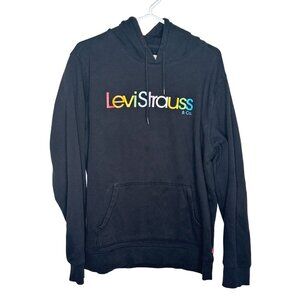 Levi Strauss Adult Hoodie Rainbow Logo Size M Retro 90s Y2K Casual Classic